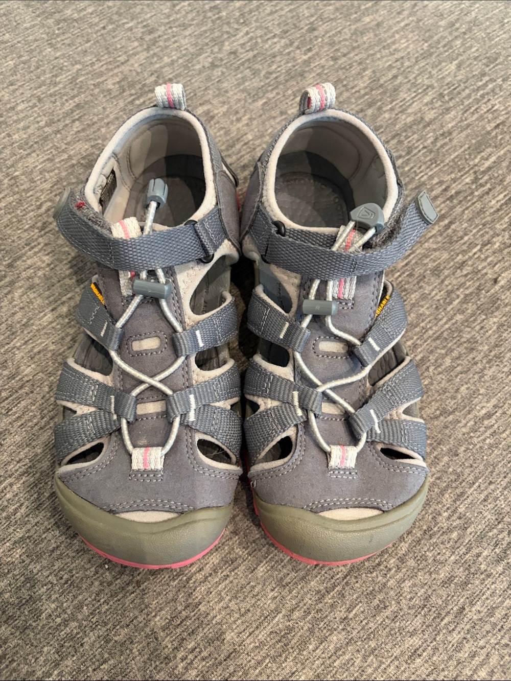 Kids Keen Outdoor Sandals with Pink Accents